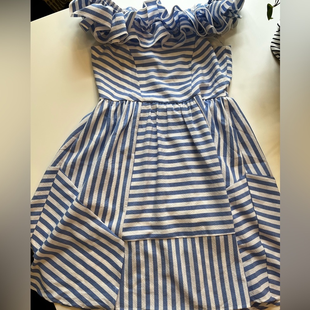 Truly Me by Sara Sara stripe off the shoulder dress size 12